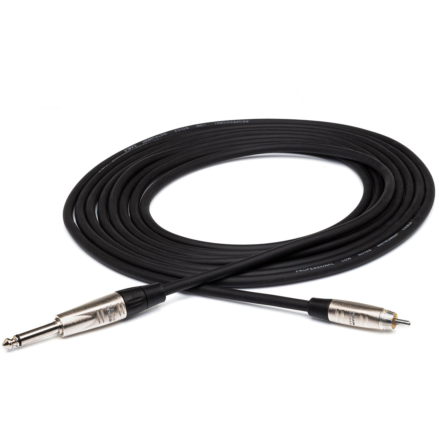 Hosa HPR-010 Pro Unbalanced Interconnect, REAN 1/4 in TS to RCA, 10 ft