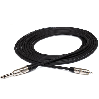 Hosa HPR-010 Pro Unbalanced Interconnect, REAN 1/4 in TS to RCA, 10 ft