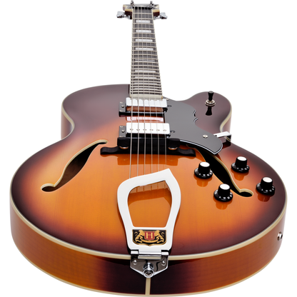 Hagstrom HJ800 Hollow Body Jazz Electric Guitar - Vintage Sunburst