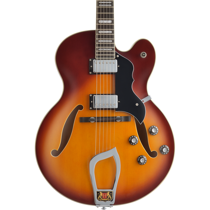 Hagstrom HJ800 Hollow Body Jazz Electric Guitar - Vintage Sunburst