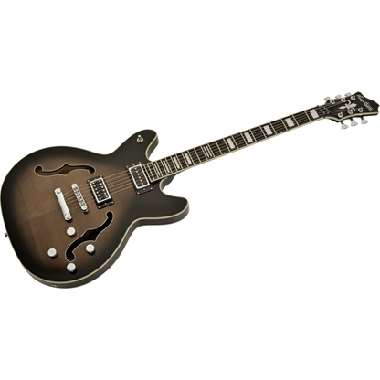 Hagstrom Viking Deluxe Baritone Electric Guitar - Cosmic Black Burst