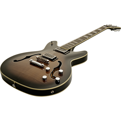 Hagstrom Viking Deluxe Baritone Electric Guitar - Cosmic Black Burst