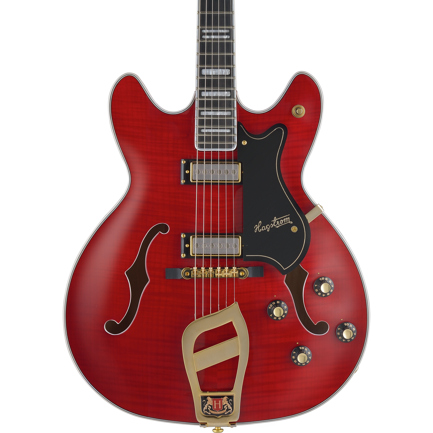 Hagstom 67 Viking II Hollow Body Electric Guitar - Wild Cherry Transparent