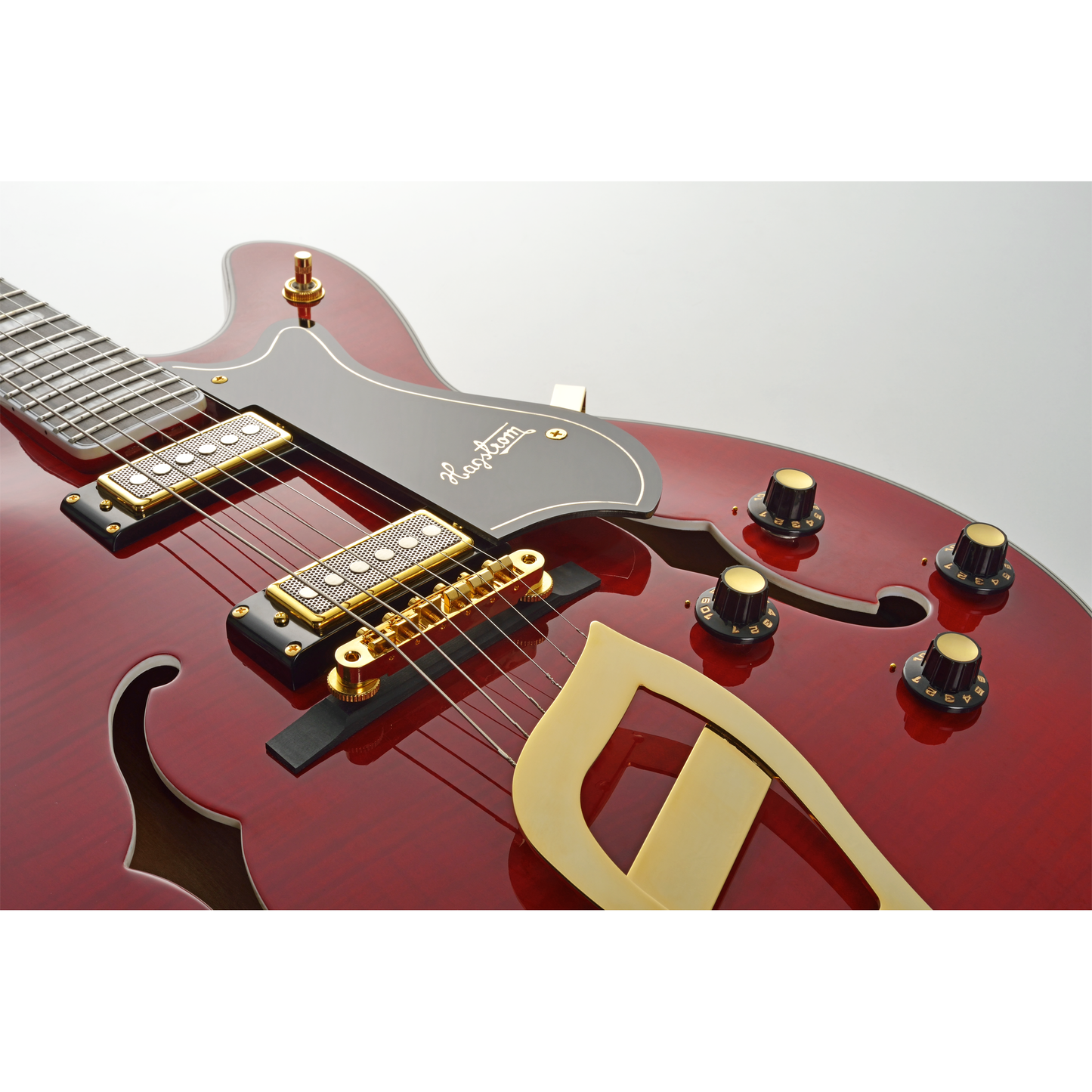 Hagstom 67 Viking II Hollow Body Electric Guitar - Wild Cherry Transparent
