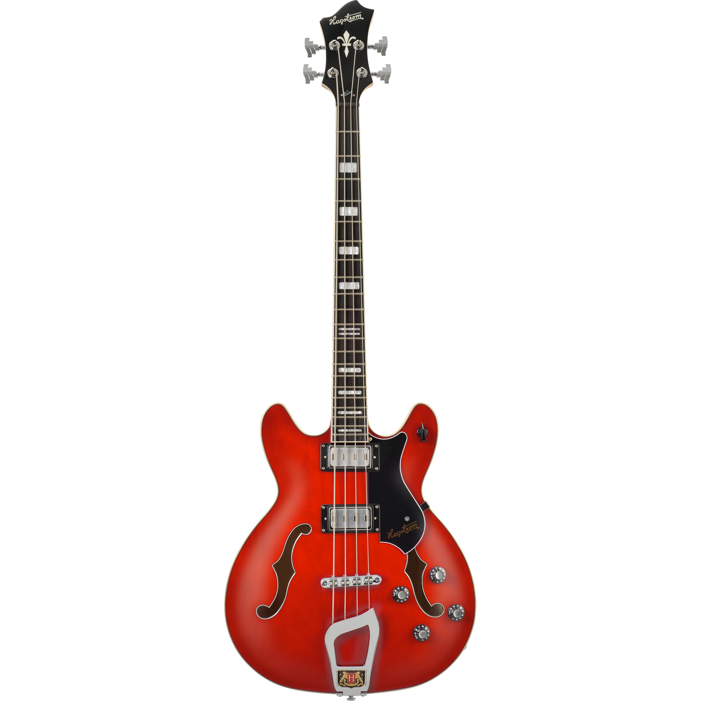Hagstrom Viking Semi-Hollow Electric Bass - Wild Cherry Transparent