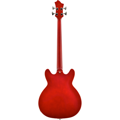 Hagstrom Viking Semi-Hollow Electric Bass - Wild Cherry Transparent