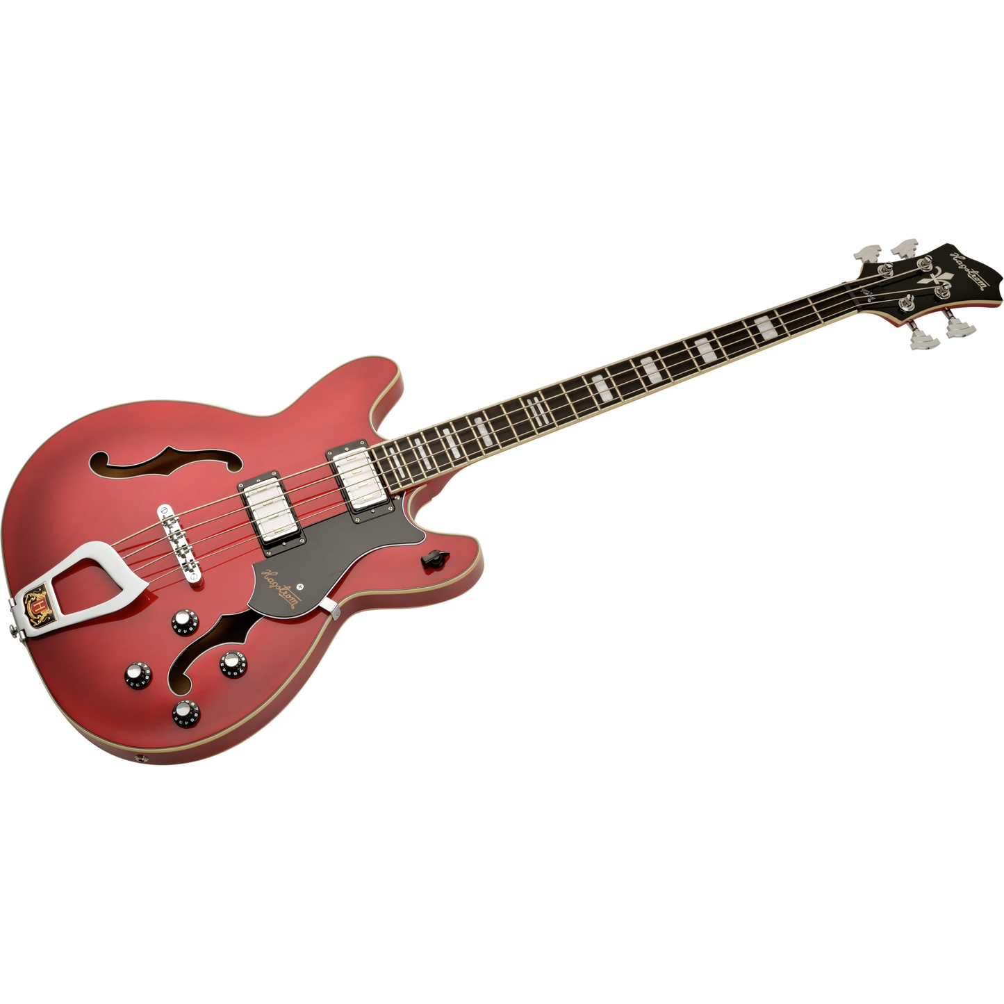 Hagstrom Viking Semi-Hollow Electric Bass - Wild Cherry Transparent