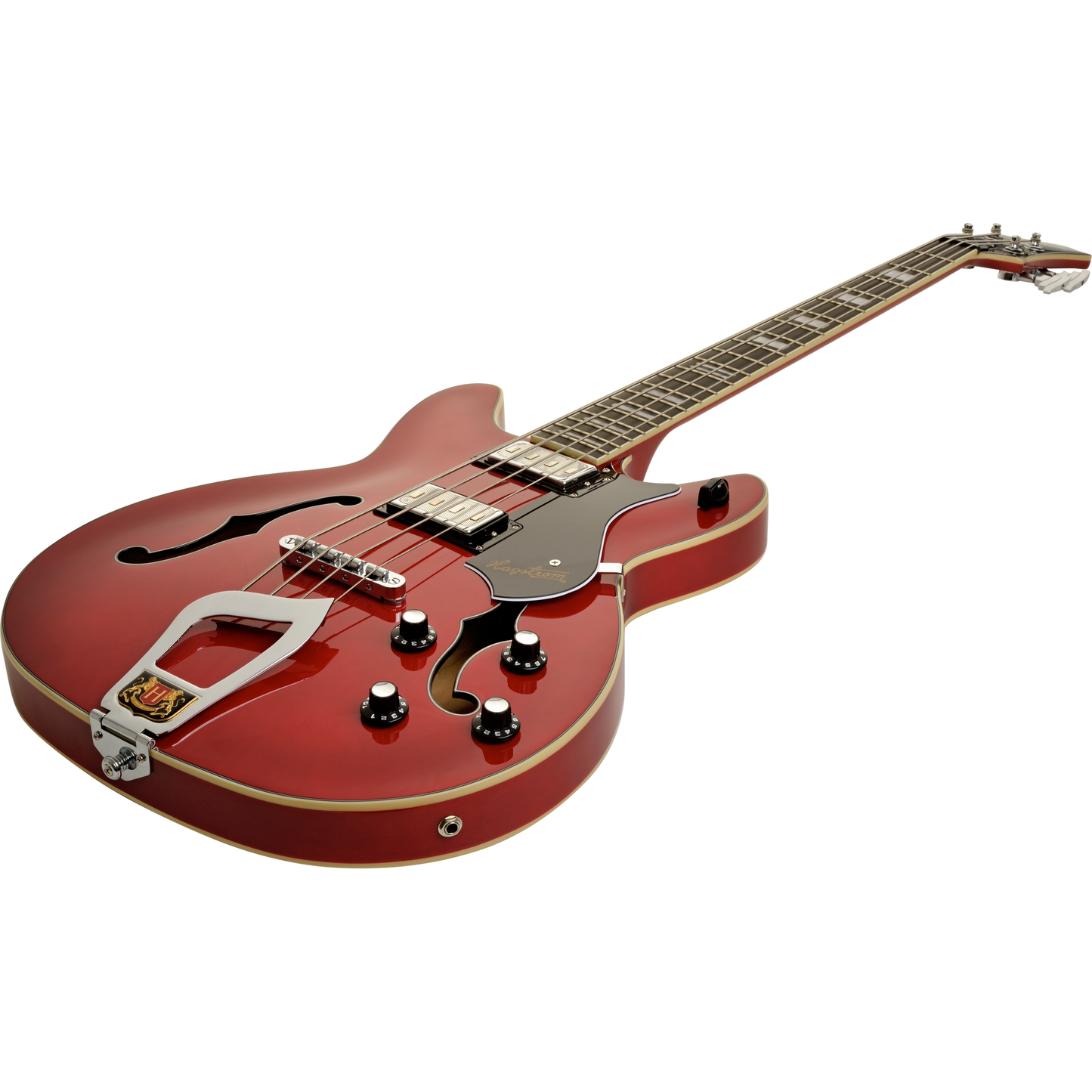 Hagstrom Viking Semi-Hollow Electric Bass - Wild Cherry Transparent