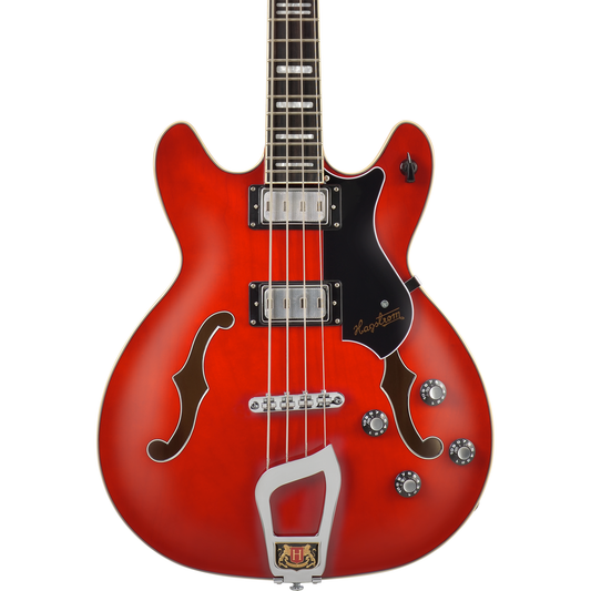 Hagstrom Viking Semi-Hollow Electric Bass - Wild Cherry Transparent