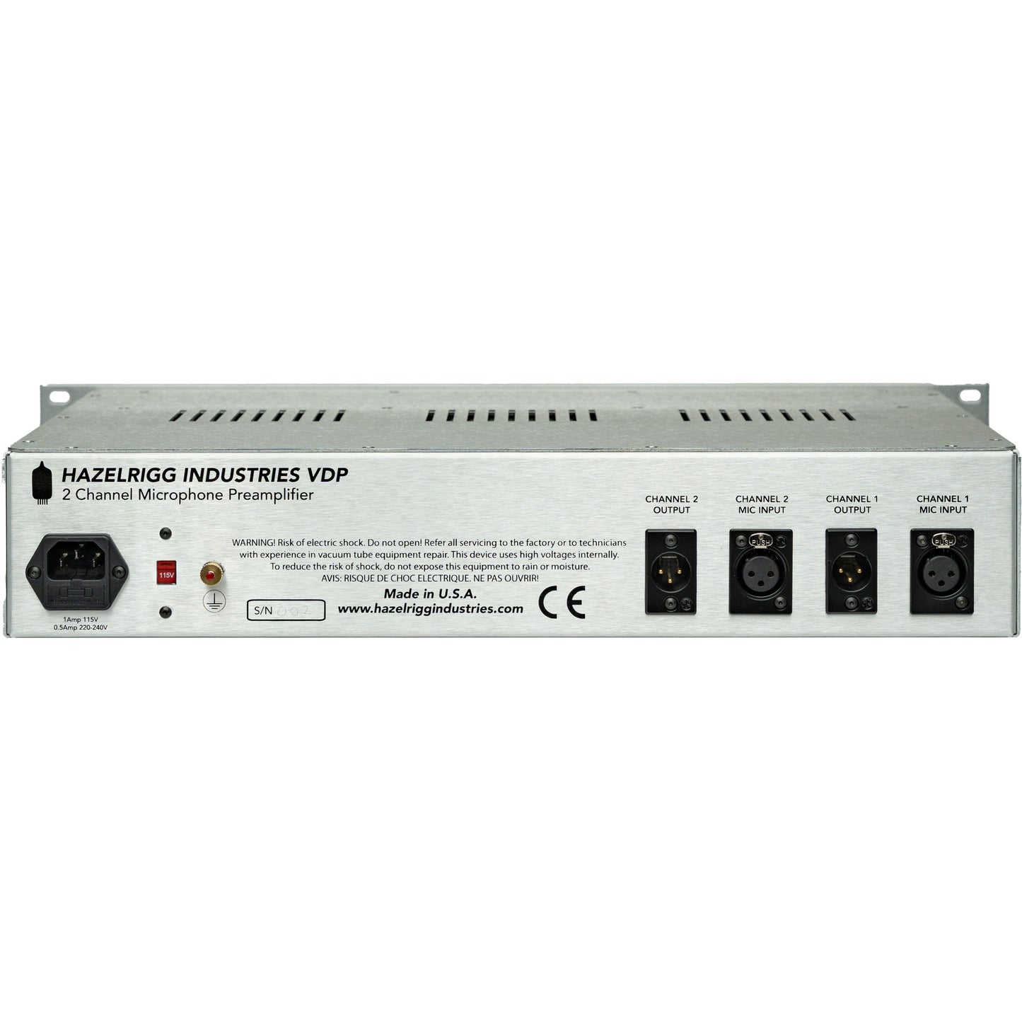 Hazelrigg Industries VDP Dual Channel Vacuum Tube Preamp and DI