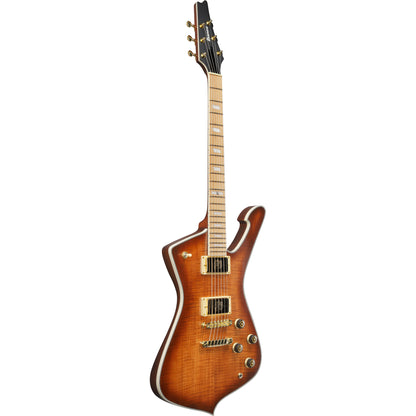 Ibanez IC420MFM Iceman 6-String Electric Guitar - Caramel Burst Low Gloss