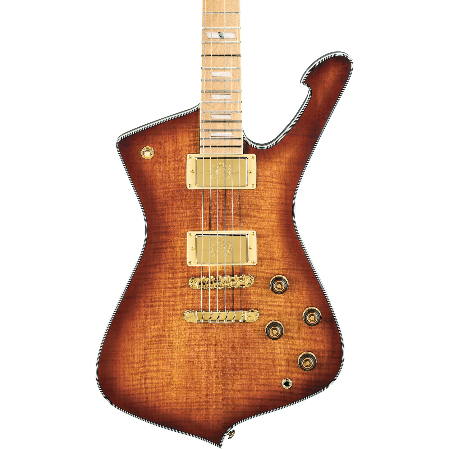 Ibanez IC420MFM Iceman 6-String Electric Guitar - Caramel Burst Low Gloss