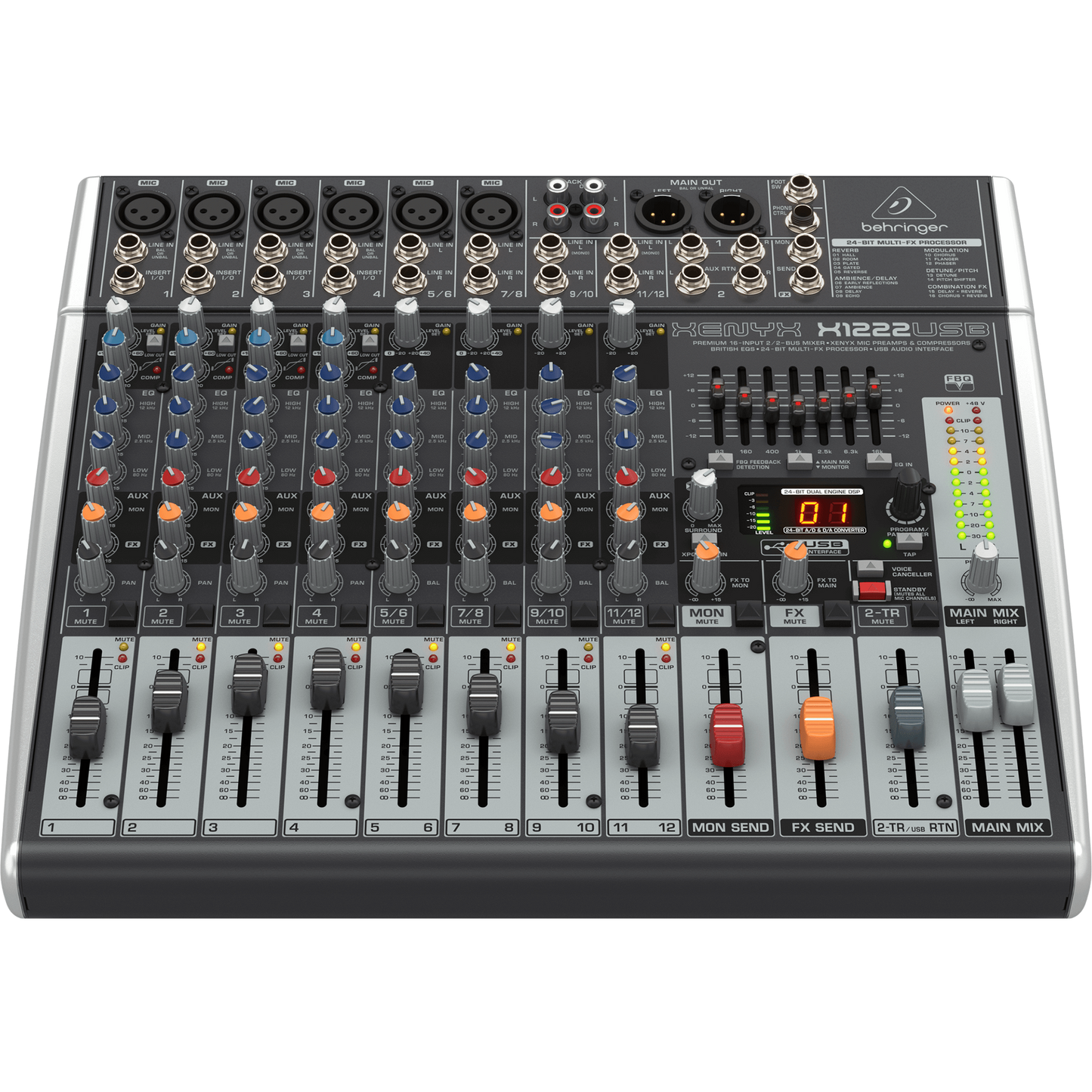 Behringer Xenyx X1222USB 12-Channel 16-Input 2/2-Bus Mixer & USB Behringer Xenyx X1222USB 12-Channel 16-Input 2/2-Bus Mixer & USB