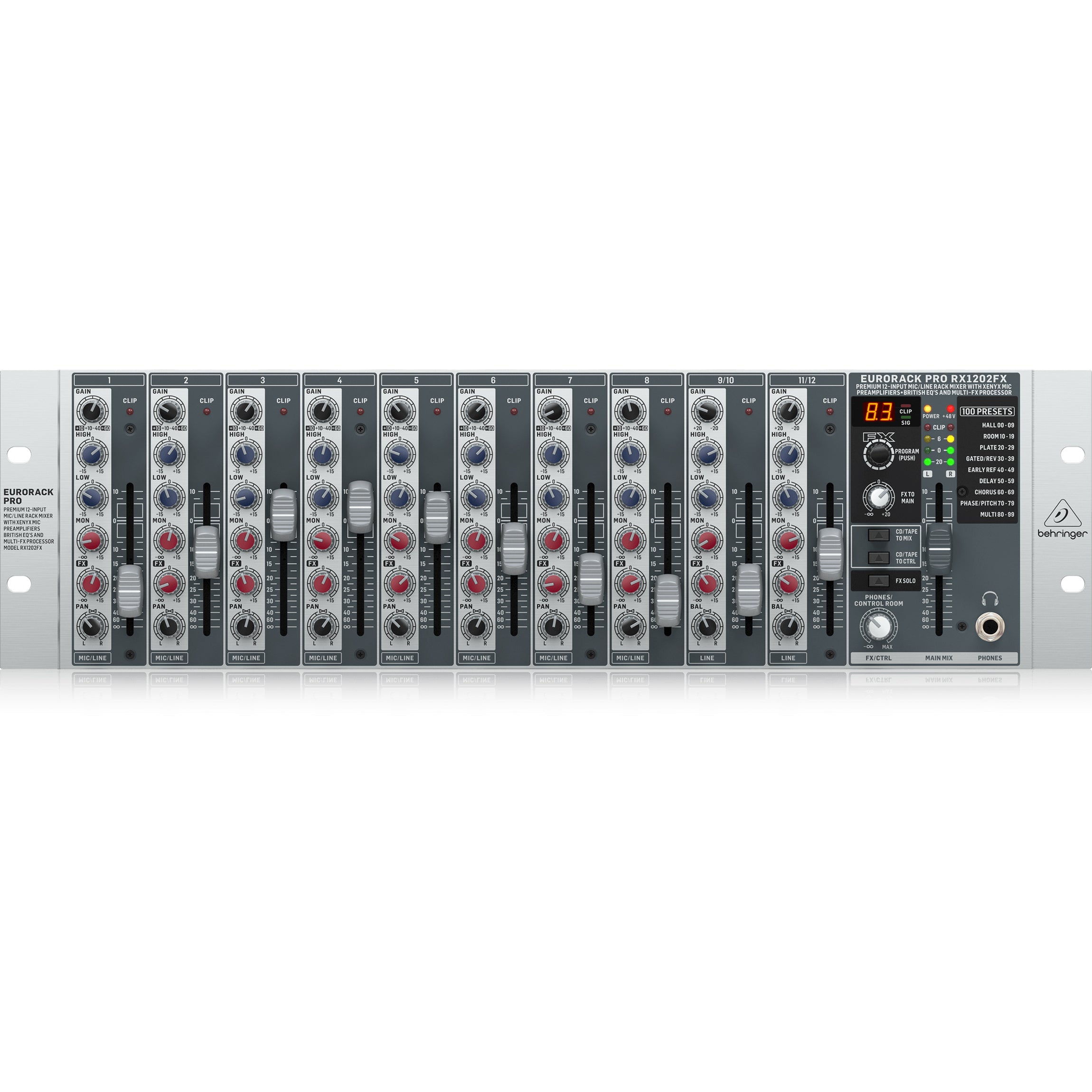Rackmount Euro Rack Behringer Eurorack Pro RX1202FX V2 Rackmount Mixer with Effects – Alto ...