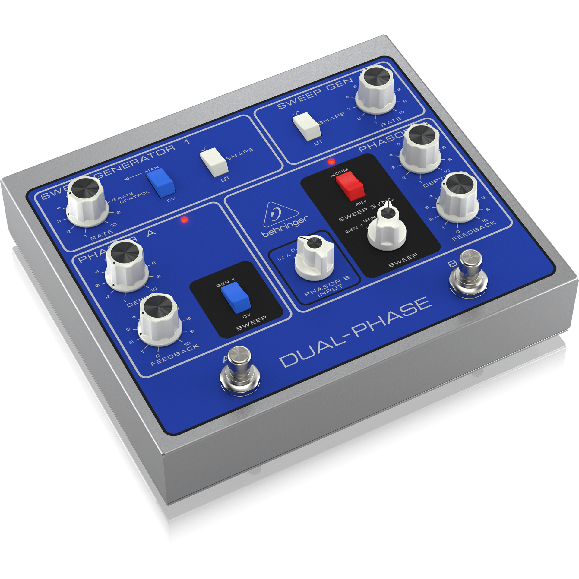 Behringer DUAL-PHASE Dual Phase Shifter with 12 Opto-Couplers – Alto Music