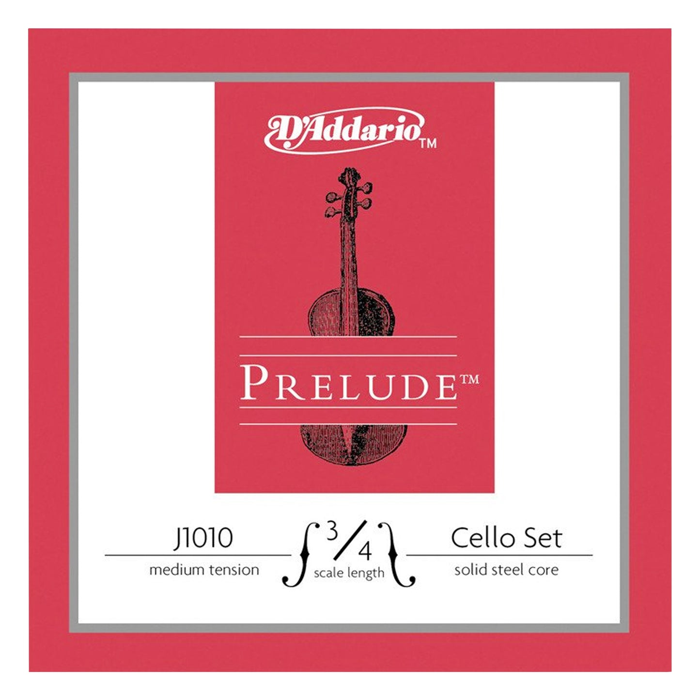 D'Addario J1010 Prelude Cello 3/4 Scale Medium Tension