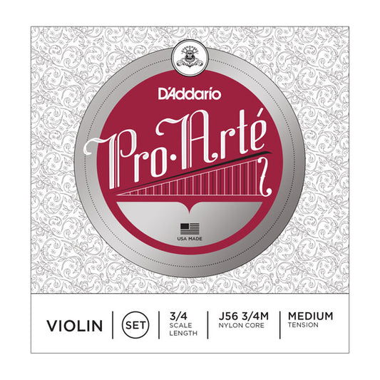 D’Addario Pro-Arte Violin String Set 3/4 Scale Medium Tension