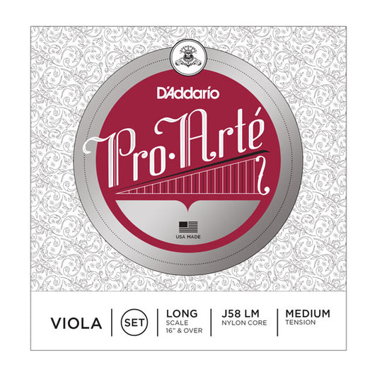 D’Addario J58LM Pro-Arte Viola Strings Long Scale Medium Tension