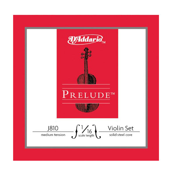 D Addario J810 Prelude Violin 1/16 Size Strings - Medium Tension