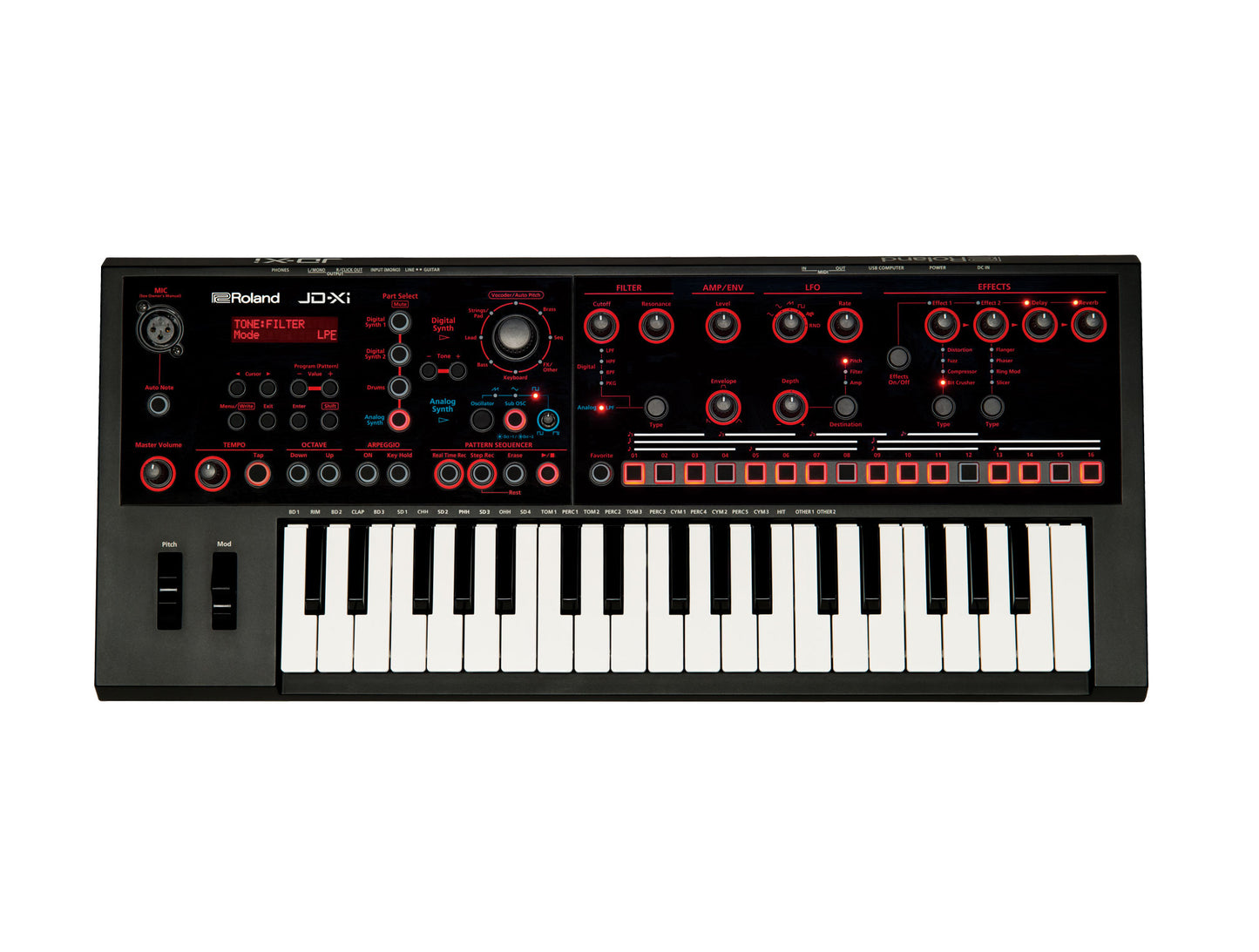 Roland JD-XI 37-Key Analog / Digital Crossover Synthesizer with Gator Case