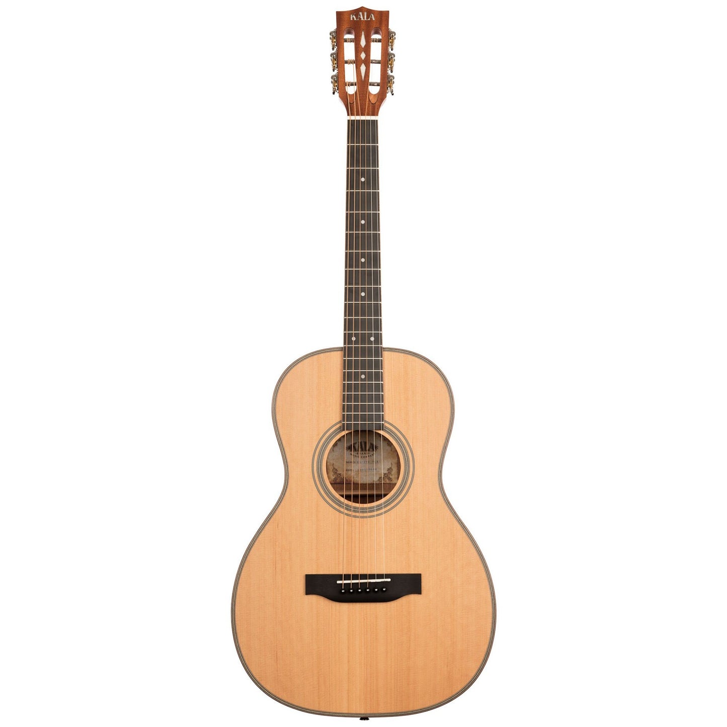 Kala KA-GTR-PLR Solid Cedar Top Parlor Guitar with Gig Bag