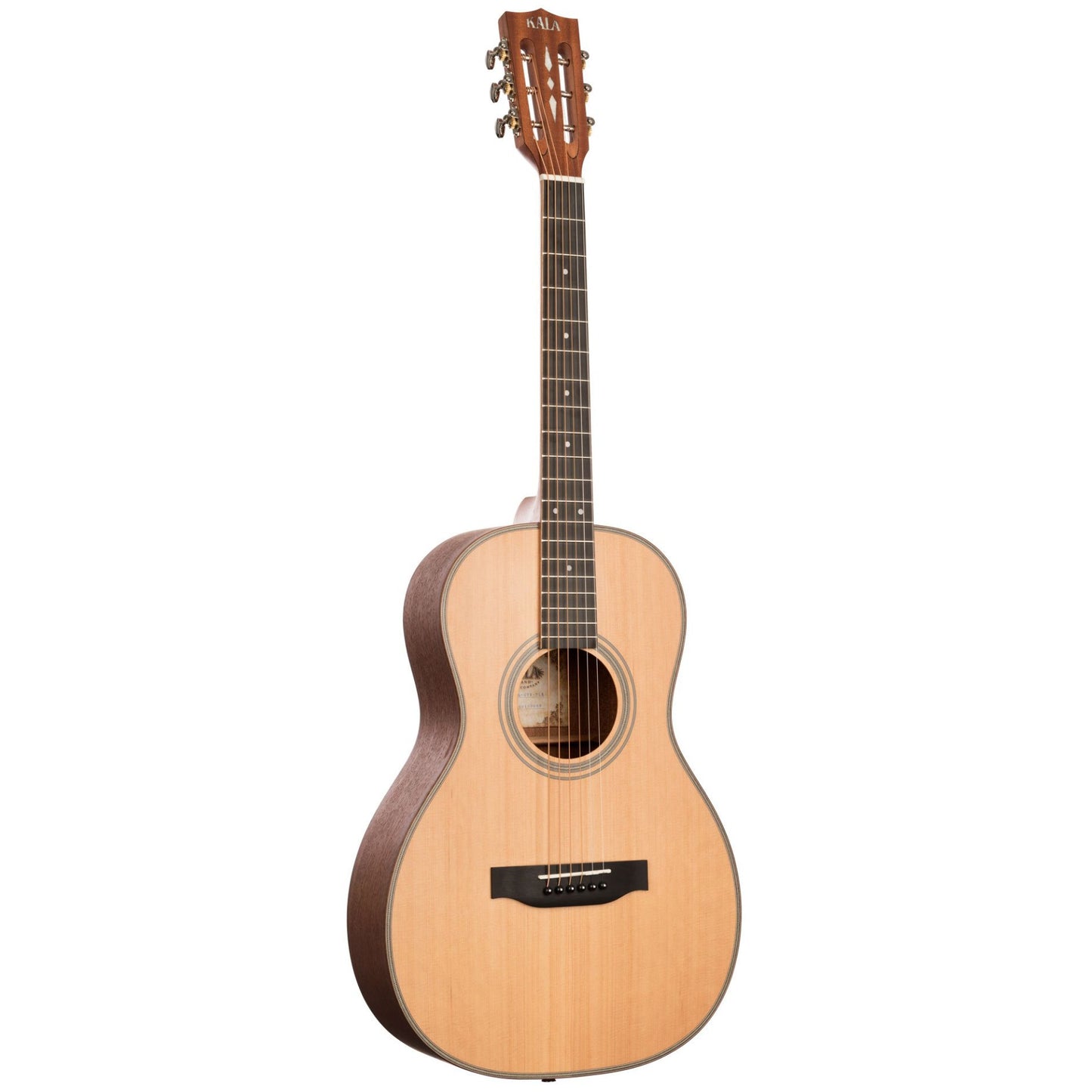 Kala KA-GTR-PLR Solid Cedar Top Parlor Guitar with Gig Bag