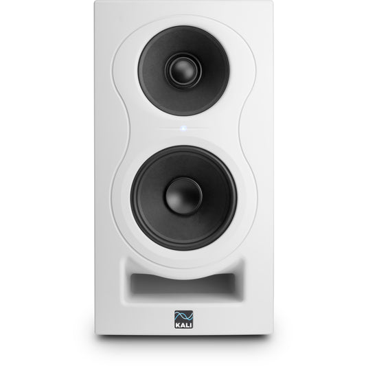 KALI AUDIO IN-5 5" Powered 3-way Studio Monitor - 160W Speaker System with Boundary Compensation EQ Settings - For Mixing, Recording, Audio Production - XLR, TRS, RCA Inputs - Single, White