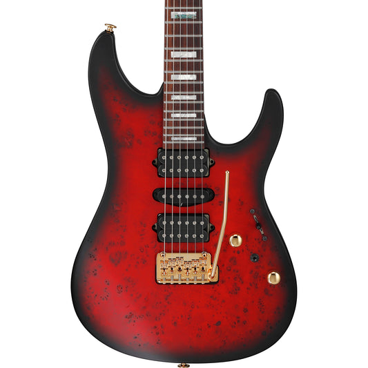 Ibanez KIKO300 Kiko Loureiro Signature Electric Guitar - Ruby Red Sunburst Flat