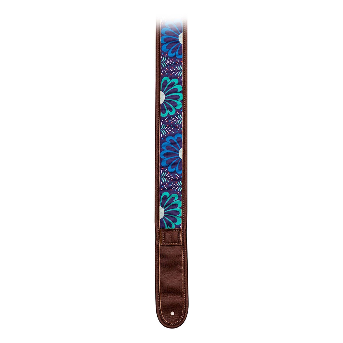 Kyser KS2A Cool Bloom Pro Leather Guitar Strap, Brown