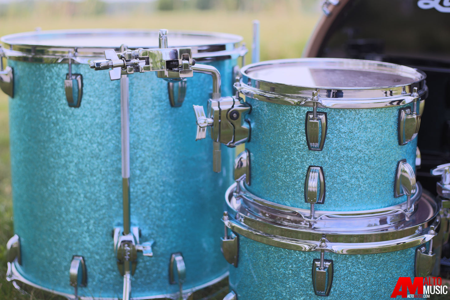 Ludwig L7024AXT8 Keystone Big Beat Shell Kit in Turquoise Glitter (L7024AXT8)