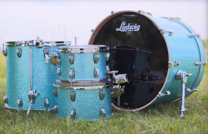 Ludwig L7024AXT8 Keystone Big Beat Shell Kit in Turquoise Glitter (L7024AXT8)