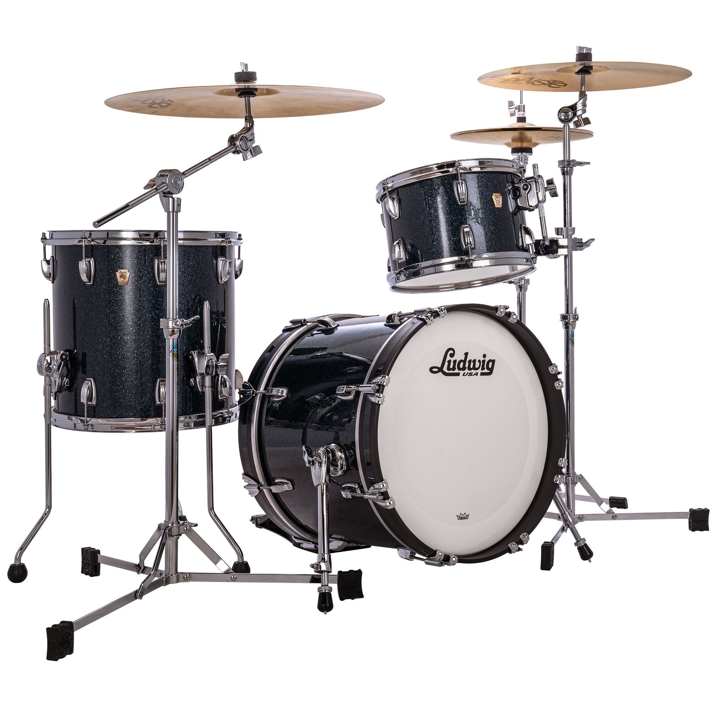 Ludwig Classic Maple 3-Piece Jazzette Shell Pack - Hybrid Black Sparkle