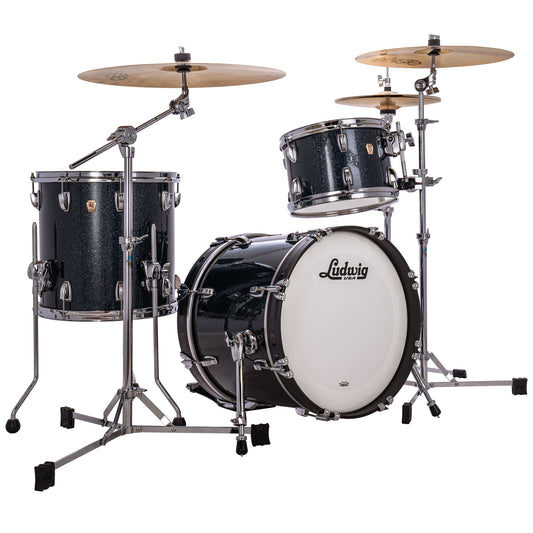 Ludwig Classic Maple 3-Piece Jazzette Shell Pack - Hybrid Black Sparkle