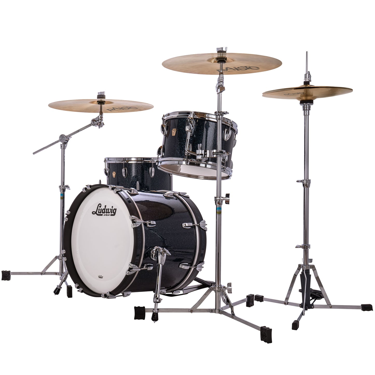 Ludwig Classic Maple 3-Piece Jazzette Shell Pack - Hybrid Black Sparkle