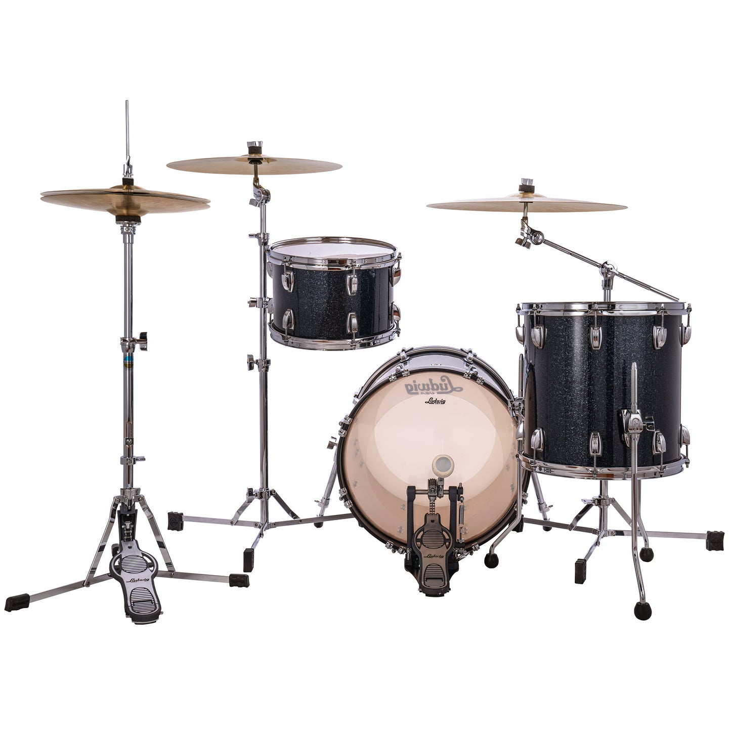 Ludwig Classic Maple 3-Piece Jazzette Shell Pack - Hybrid Black Sparkle