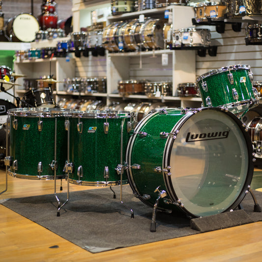 Ludwig Vistalite 45th Anniversary Green Sparkle Drum Kit (L94434LX75WC)