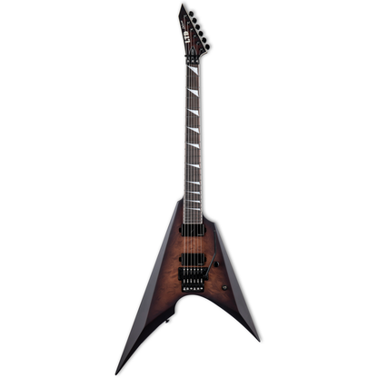 ESP LTD Arrow-1000 Quilted Maple Top Electric Guitar - Dark Brown Sunburst Satin