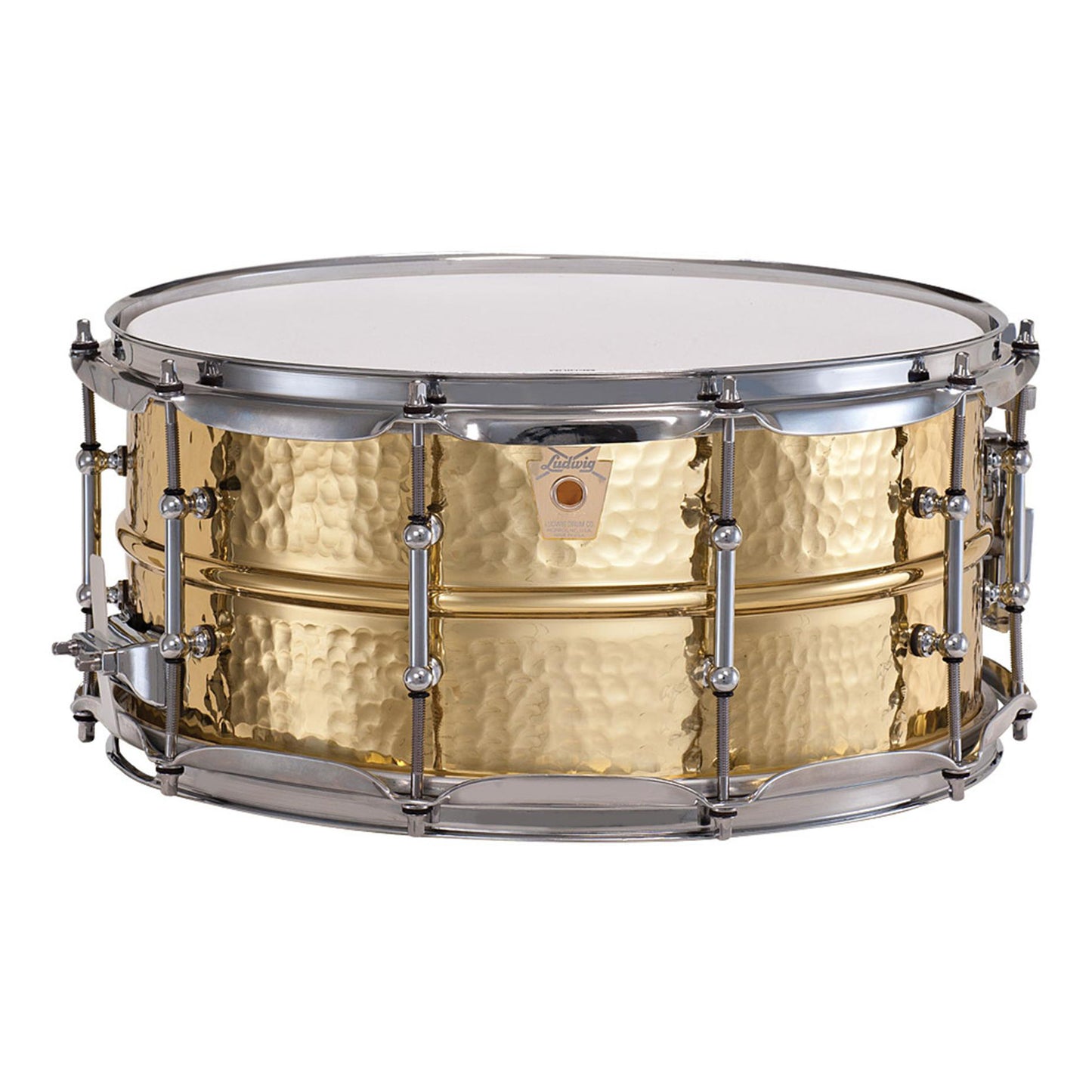 Ludwig Hammered Brass Snare Drum - 6.5x14" - Tube Lugs