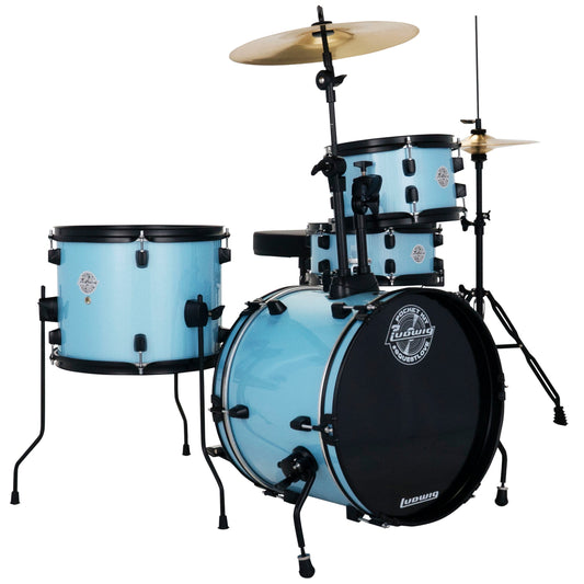 Ludwig Questlove Pocket 4-Piece Drum Set - Crystal Blue Sparkle