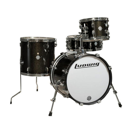 Ludwig Breakbeats 4pc Shell Kit in Black Sparkle with Gig Bags