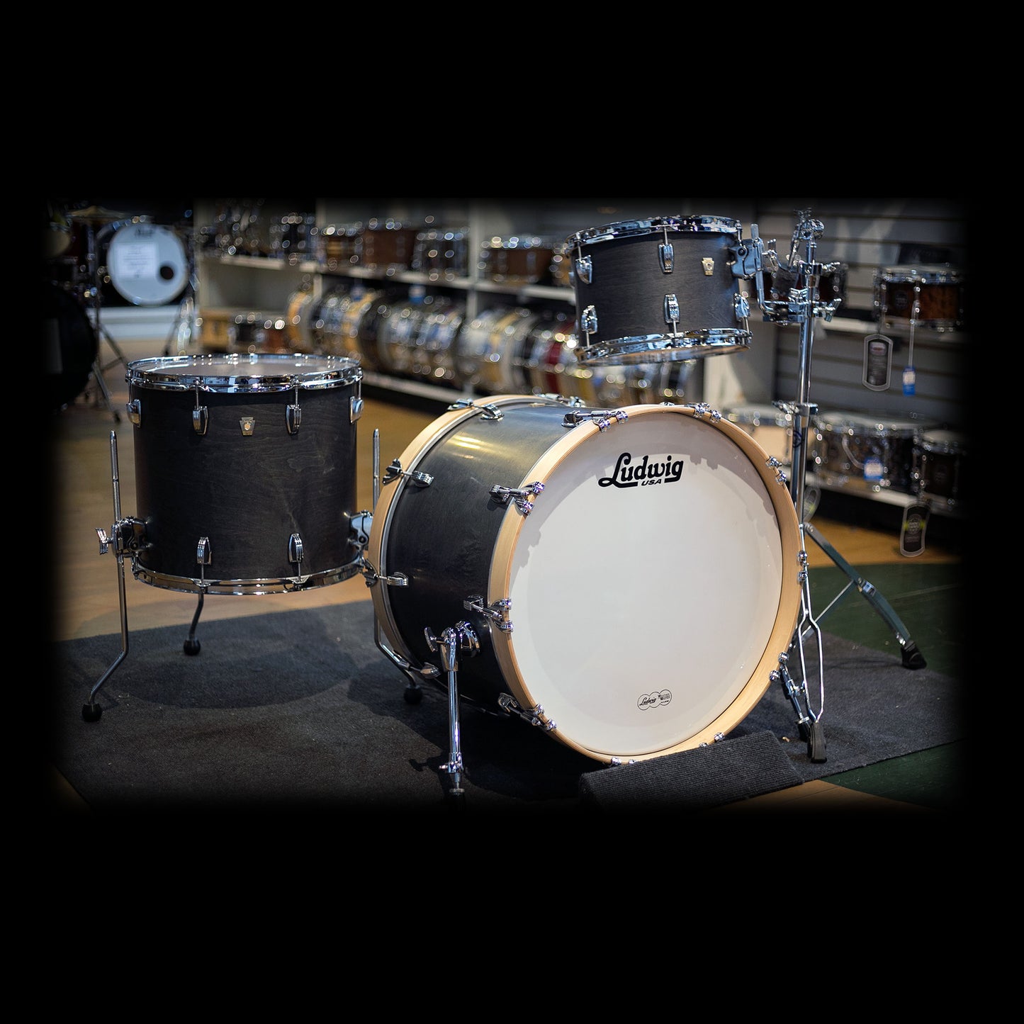 Ludwig Classic Maple 3pc Shell Kit in Satin Charcoal LCM221216SY