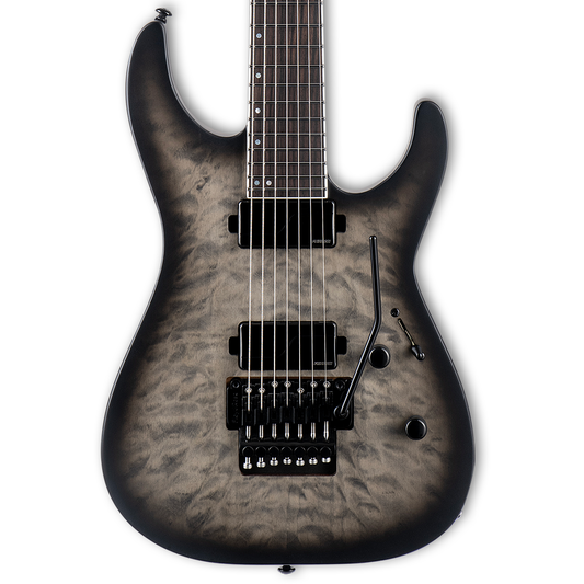 ESP LTD M-1007 Baritone Electric Guitar - Charcoal Burst Satin