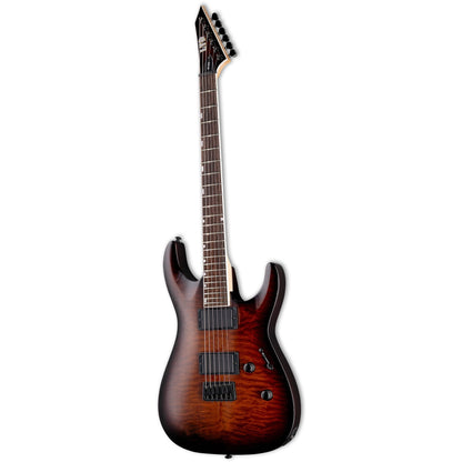 ESP LTD MH-200HT QM Electric Guitar - Dark Brown Sunburst