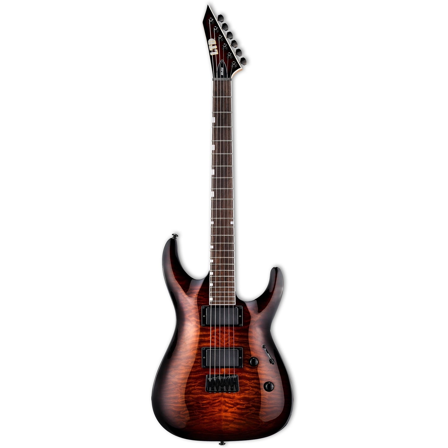 ESP LTD MH-200HT QM Electric Guitar - Dark Brown Sunburst