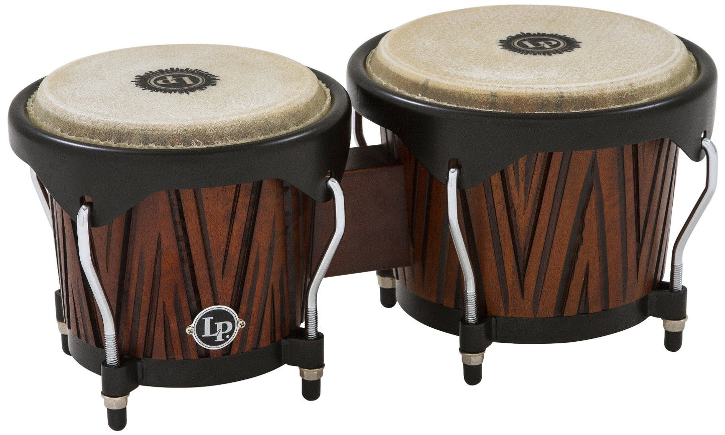 Latin Percussion City Bongos Carved Mango/Mahogany Wood Alto Music