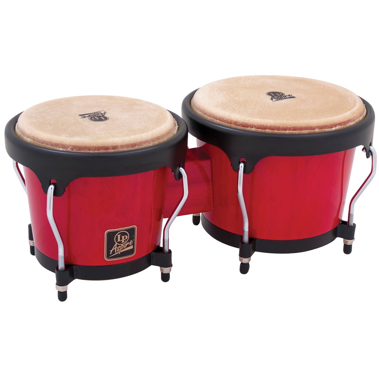 Latin Percussion Aspire LPA601-RW Wood Bongos (Red/Black)