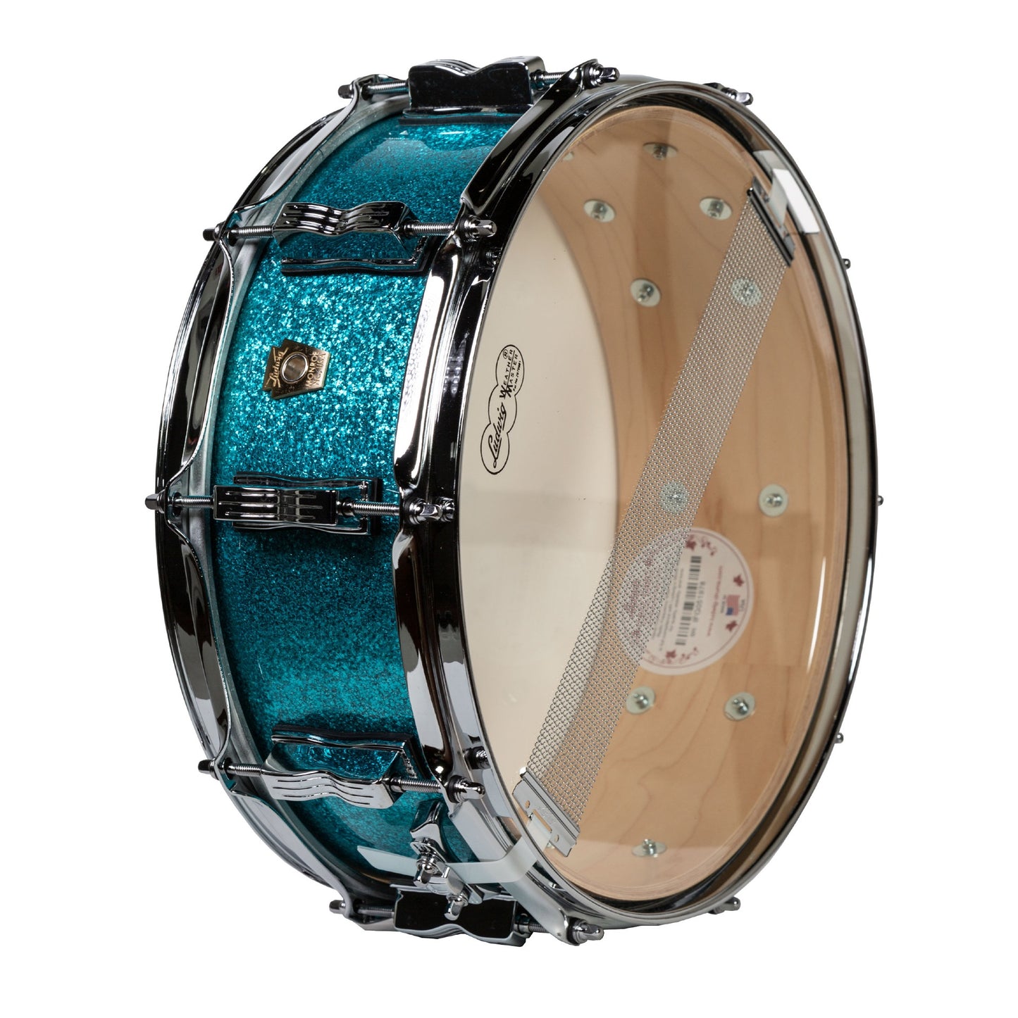 Ludwig Classic Maple 5x14 Snare Drum - Teal Blue Sparkle