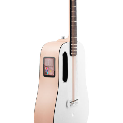 Lava Music ME Play 36” Acoustic Electric Guitar - Light Peach / Frost White
