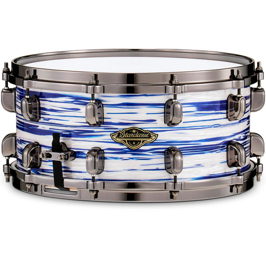 Tama Starclassic Walnut/Birch 6.5x14 Snare Drum - Blue & White Oyster