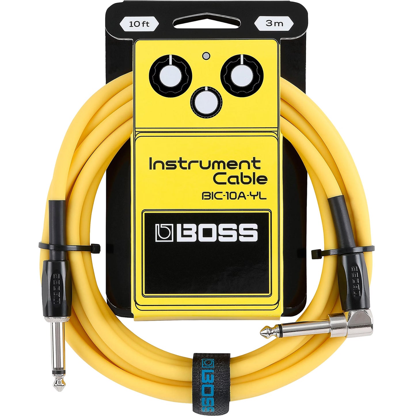 Boss 10ft/3m Instrument Cable Yellow, Straight/Angled